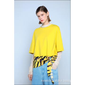 LADIES COMBINED T-SHIRT WITH ZEBRA KNOT